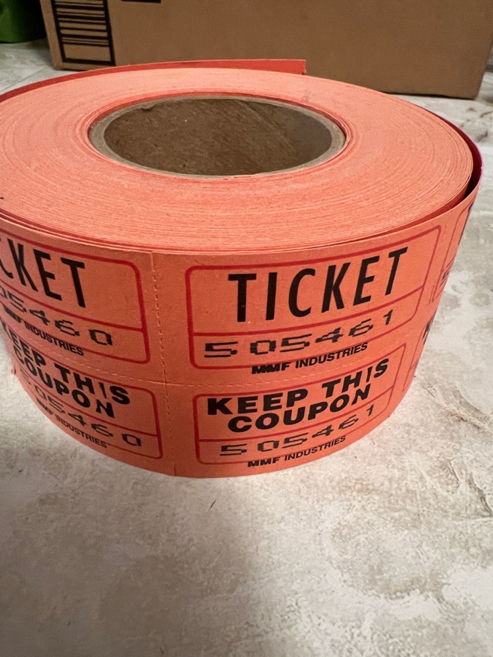 Roll Tickets with Keep this coupon  Roll, single Coupon tear off.